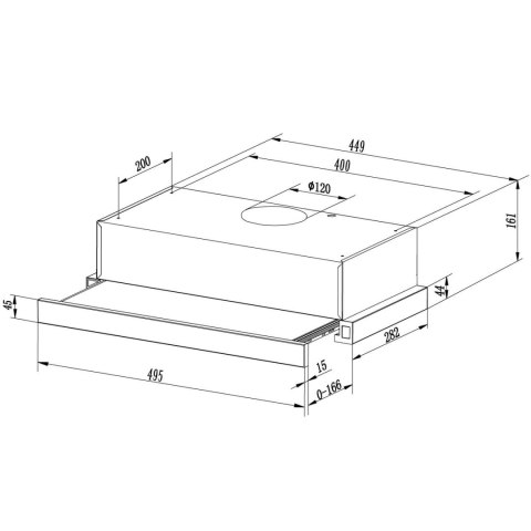 Okap kuchenny teleskopowy 50cm czarny BT-234