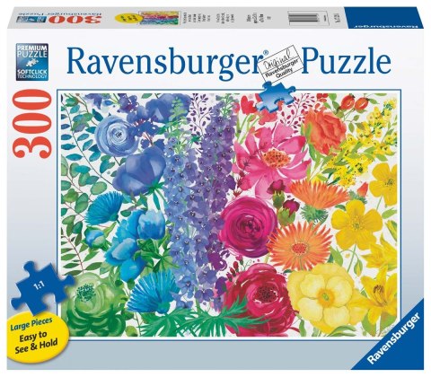 Ravensburger Puzzle 2D duży format: Kwietna tęcza 300 elementów 17129