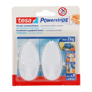 Haczyki samoprzylep.powerstrips 2 szt.owalne,duże,białe