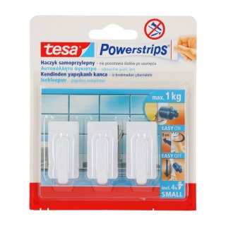 Haczyki samoprzylep.powerstrips 3 szt.prostokąt.małe,białe