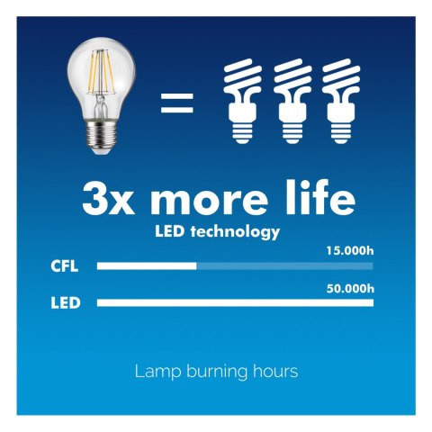 Żarówka Maclean, Filamentowa LED E27, 4W, 230V, WW ciepła biała 3000K, 400lm, Retro edison ozdobna G45, MCE283