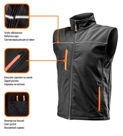 Bezrękawnik roboczy softshell, rozmiar XL