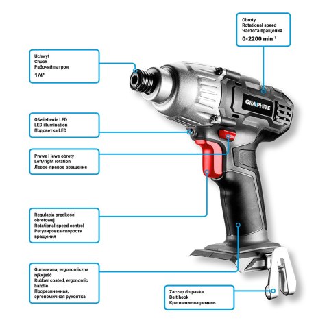 Zakrętarka akumulatorowa Energy+ 18V, Li-Ion, bez akumulatora