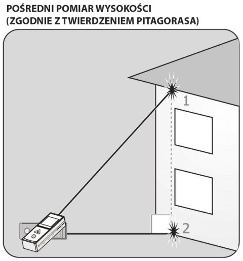 Dalmierz laserowy, zasięg 40 m, ekran dotykowy