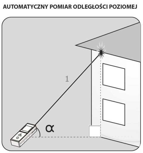 Dalmierz laserowy, zasięg 40 m, ekran dotykowy