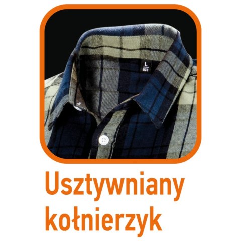 Koszula flanelowa granatowo-oliwkowo-czarna, rozmiar L