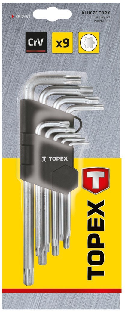 Klucze Torx T10-T50, zestaw 9 szt.