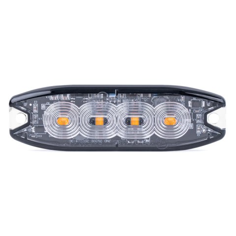 Lampa błyskowa ostrzegawcza płaska 4 led r65 r10 12-24v amio-02298