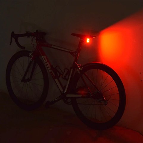 Lampka LED Maclean, Rowerowa tylna, Sensor zmierzchu, USB AUTO STOP COB, Max.125lm, Acu 450mAh, MCE355