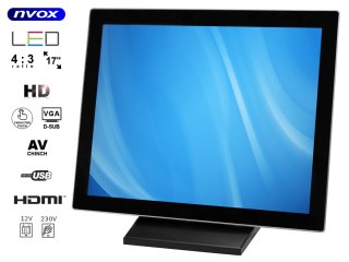 Monitor dotykowy led 17cali vga hdmi 12v 230v