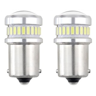 Żarówki led canbus 3014 24smd + 3030 6smd ba15s p21w r10w r5w white 12v 24v amio-02448