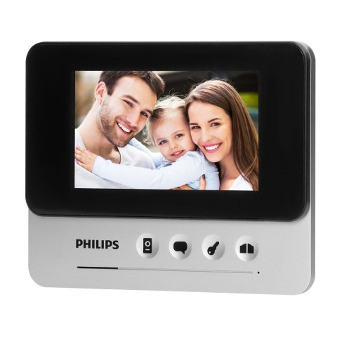 Philips WelcomeEye Compact, Zestaw wideodomofonowy, bezsłuchawkowy, kolor, LCD 4,3", menu OSD, sterowanie bramą