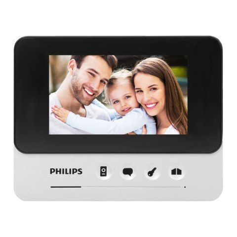 Philips WelcomeEye Compact, Zestaw wideodomofonowy, bezsłuchawkowy, kolor, LCD 4,3", menu OSD, sterowanie bramą