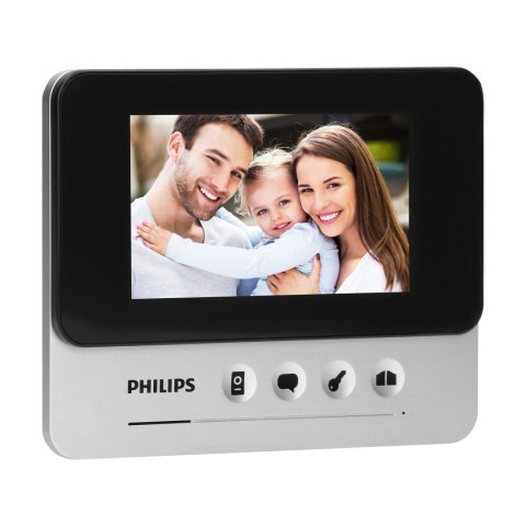 Philips WelcomeEye Compact, Zestaw wideodomofonowy, bezsłuchawkowy, kolor, LCD 4,3", menu OSD, sterowanie bramą