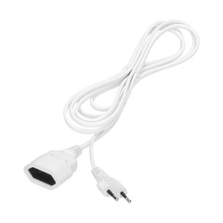 Przedłużacz domowy jednogniazdowy płaski, 1x2P, 1,5m,kabel PVC H03VV-F 2x0,75mm?, 230VAC