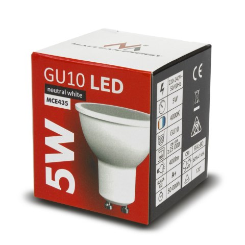 Żarówka LED Maclean, GU10, 5W, 220-240V~, 50/60Hz, barwa ciepła biała, 3000K, 400 lumenów, MCE435 WW