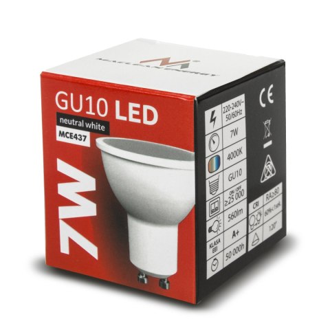 Żarówka LED Maclean, GU10, 7W, 220-240V~, 50/60Hz, barwa ciepła biała, 3000K, 490 lumenów, MCE437 WW