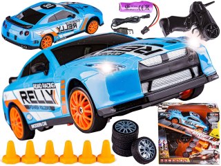 Samochód Do Driftu, Auto RC Drift 1:24 2,4 GHz 4WD NIEBIESKI