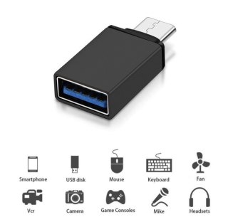 Adapter OTG Maclean, USB A do USB C, Czarny, MCE470