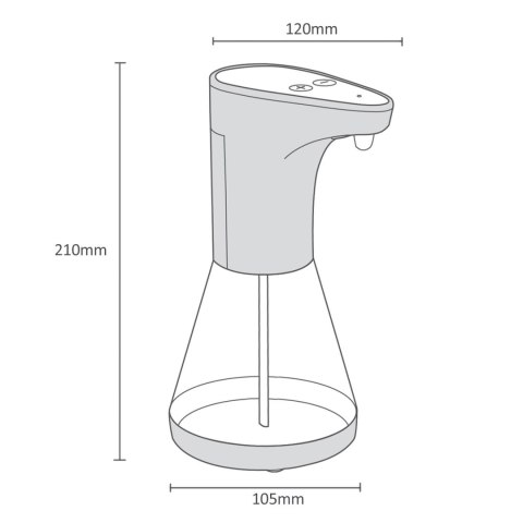 Automatyczny dozownik Promedix, pojemnik dyspenser do płynnych mydeł, płynów dezynfekujących, 480ml, 4xAA PR-530