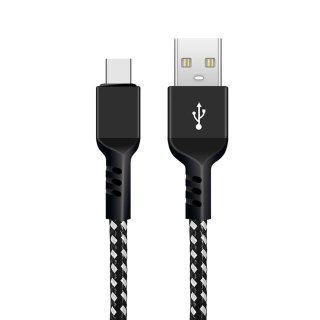 Kabel USB-C Maclean, wspierający Fast Charge, przesył danych, 2.4A, 5V/2.4A, czarny, dł. 1m, MCE471