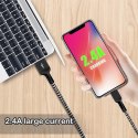 Kabel USB-C Maclean, wspierający Fast Charge, przesył danych, 2.4A, 5V/2.4A, czarny, dł. 1m, MCE471