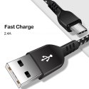 Kabel USB-C Maclean, wspierający Fast Charge, przesył danych, 2.4A, 5V/2.4A, czarny, dł. 1m, MCE471