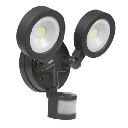 Lampa LED Maclean, Ścienna, Z czujnikiem PIR, PC+ALU, 20W, 1900lm, IP65, Neutral White 4000K, Szara, MCE368