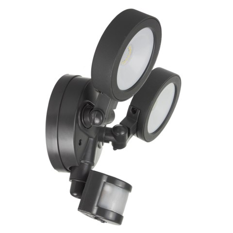 Lampa LED Maclean, Ścienna, Z czujnikiem PIR, PC+ALU, 20W, 1900lm, IP65, Neutral White 4000K, Szara, MCE368