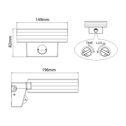 Lampa LED Maclean, ścienna, z czujnikiem PIR, PC+ALU, 20W, 1700lm, IP65, Neutral White 4000K, szara, MCE365