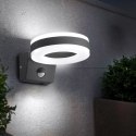 Lampa LED Maclean, ścienna, z czujnikiem PIR, PC+ALU, 20W, 1700lm, IP65, Neutral White 4000K, szara, MCE365