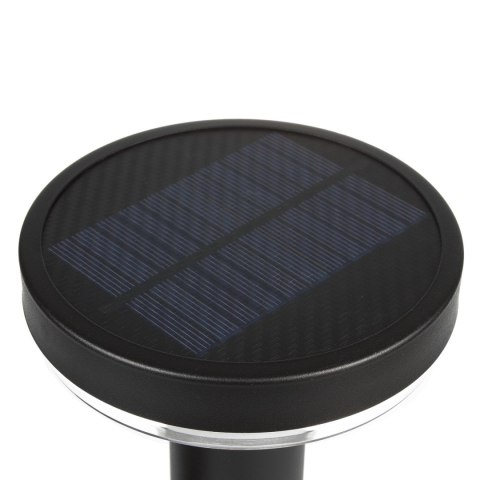 Solarna lampa LED Maclean, z czujnikiem, 3 tryby, wbijana, Li-ion 18650, IP44, 3,7V, 1200 mAh, Czarna, MCE465 B