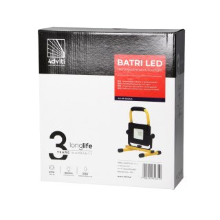 BATRI LED 20W, Naświetlacz roboczy, przenośny z akumulatorem, 1600lm, IP65, 6500K, 4400mAh