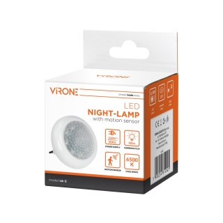 Lampka nocna LED z czujnikiem ruchu i zmierzchu, 120°, 8xLED, 40lm, 6500K