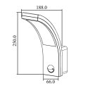 Lampa LED z czujnikiem ruchu Maclean, czujnik PIR, kolor czarny, 10W, IP54, 750lm, barwa neutralna biała (4000K) MCE244 B