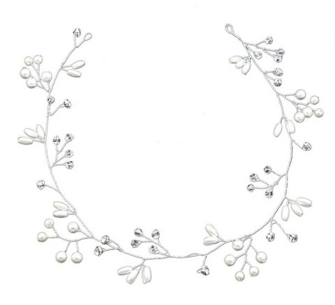 AG264B Ślubna gałązka diadem tiara 50cm