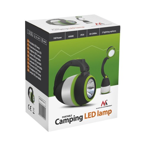 Lampa LED 3w1 Maclean, kempingowa, biurkowa, latarka, 1W, 60-200lm, Cold White 6000K, 18650 1500mAh, funkcja powerbanku MCE298