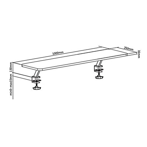 Półka do blatu na monitor Ergo Office, przykręcana, 13"~32", max 20kg, ER-409