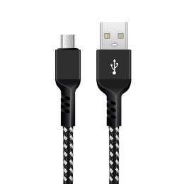 Kabel micro USB Maclean, Wspierający Fast Charge 2.4A, Przesył danych, 5V/2.4A, Czarny, Dł. 2m, MCE483