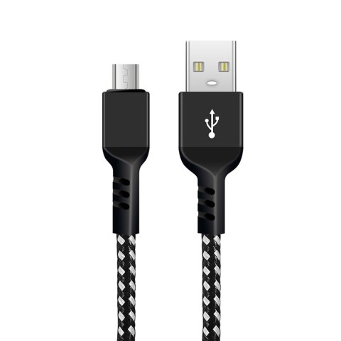 Kabel micro USB Maclean, Wspierający Fast Charge 2.4A, Przesył danych, 5V/2.4A, Czarny, Dł. 2m, MCE483