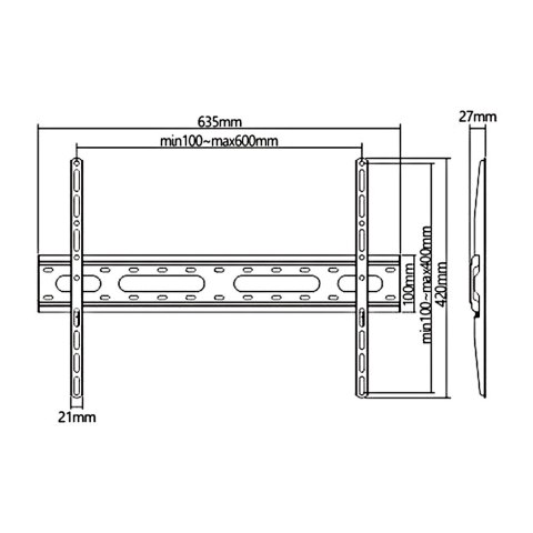 Uchwyt do TV ekonomiczny Maclean, max vesa 400x400, 32-55", 45kg, czarny, MC-938