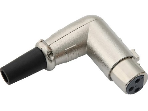 2213# Gniazdo mikrofonowe xlr 3p na kabel kątowe