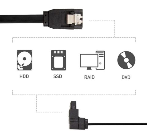 AK121A Kabel kątowy sata iii 40 cm