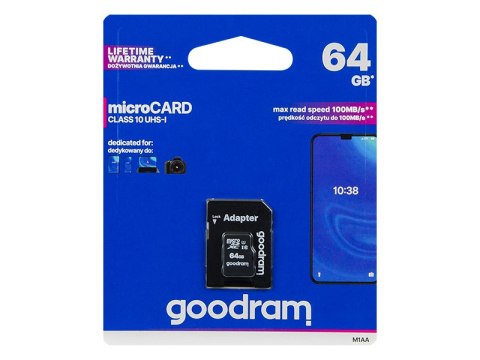 66-226# Karta microsdxc 64gb+adapter sd cl10goodram uhs-i