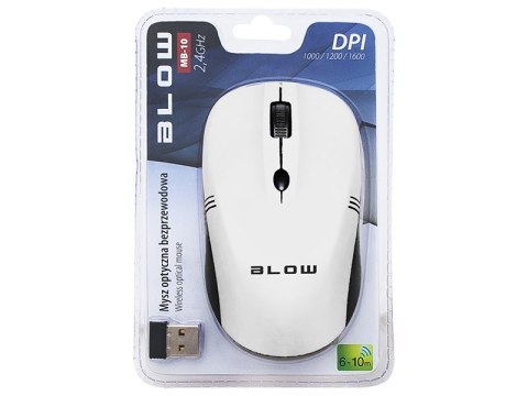 84-001# Mysz optyczna bezprzewodowa blow mb-10 biała