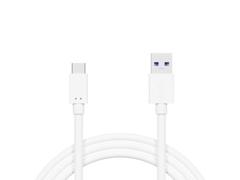 66-103# Przyłącze usb 3.0 a - usb-c 1m białe zawieszka