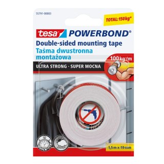 Taśma montaż.powerbond wew.zew.1,5m:19mm stand