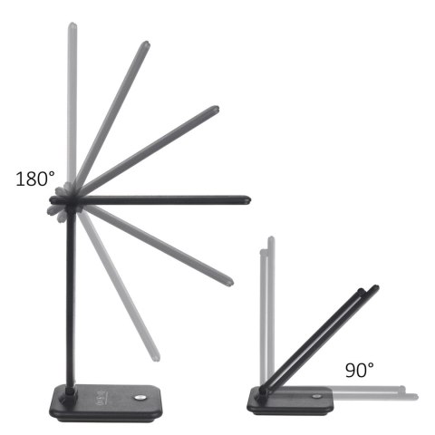 Lampka biurkowa LED Maclean, max. 9W, 220-240V AC, możliwość zmiany barwy, ściemnialna, ładowarka bezp., 450lm, MCE616 B