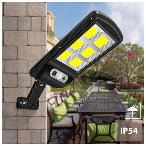 Solarna lampa uliczna LED z czujnikiem ruchu i pilotem Maclean IP54, 4W, 400lm, 6500K, Li-ion 1200 mAh, 3 tryby pracy MCE446