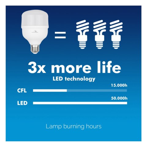 Żarówka LED Maclean, E27, 38W, 220-240V AC, zimna biała, 6500K, 3990lm, MCE303 CW